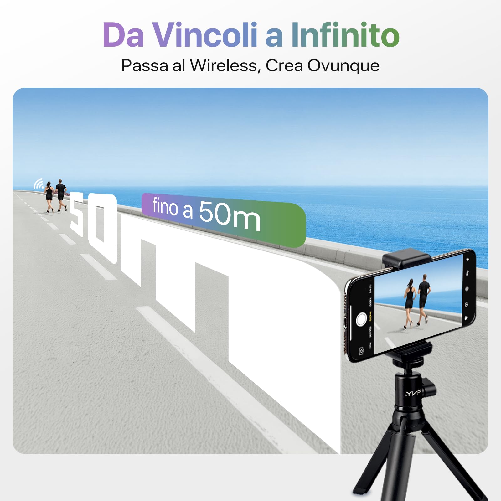 Moman Selfie Monitor Schermo 4K/1080p per Serie iPhone 17 e Android, Monitor Magnetico Wireless 50m Fotocamera Posteriore per Selfie Vlog TikTok Live Streaming - Nero