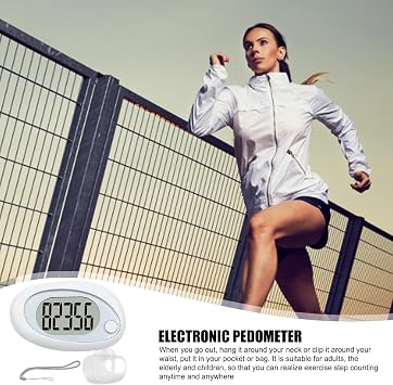Pas Counter, 3D Pedometer with Clip and Cable | Pedometer for Seniors with Error Error, Race, Indoor and Outdoor