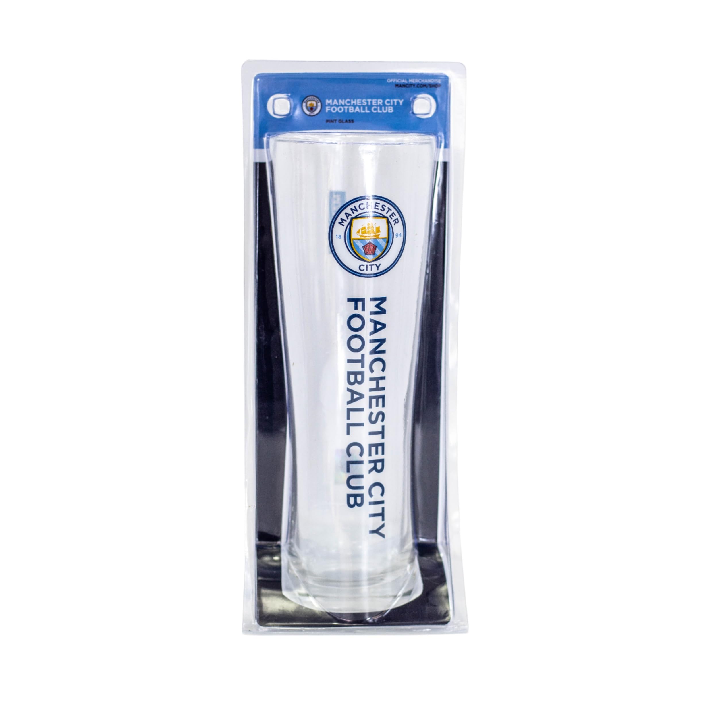 FOCO Producto oficial del Manchester City FC Fútbol Marca de palabras Slim Pinte Glass