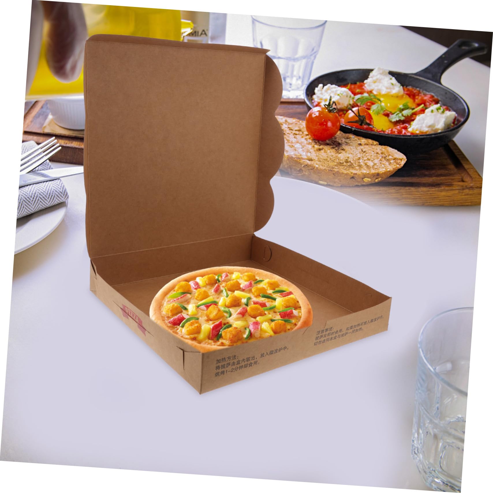 COLLBATH 20piezas Cajas Pizza Desechables Recipientes Para Pizza Fiambrera Desechable Cajas Cartón Corrugado