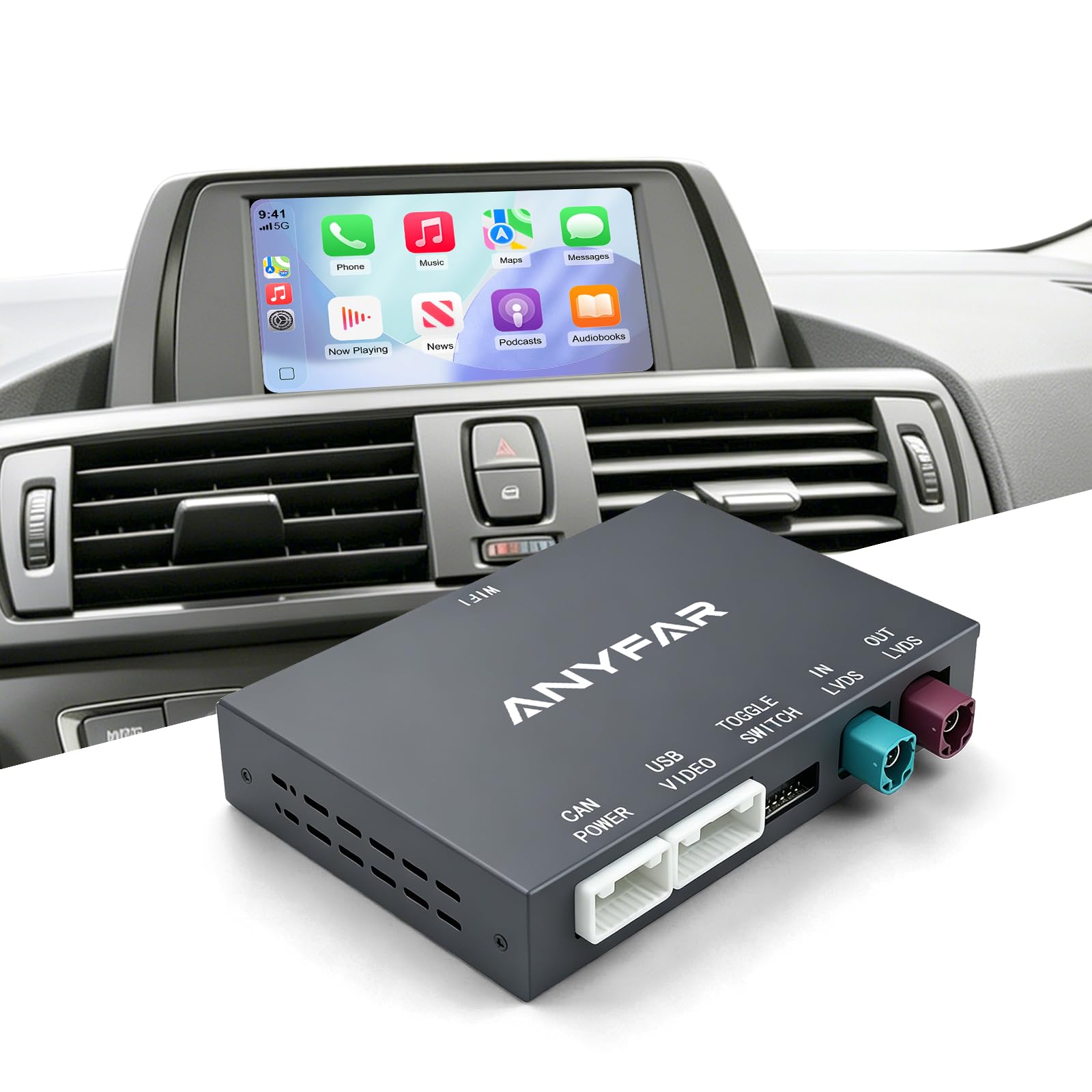 Wireless CarPlay Android Auto Adapter Decoder Retrofit Kit for BMW