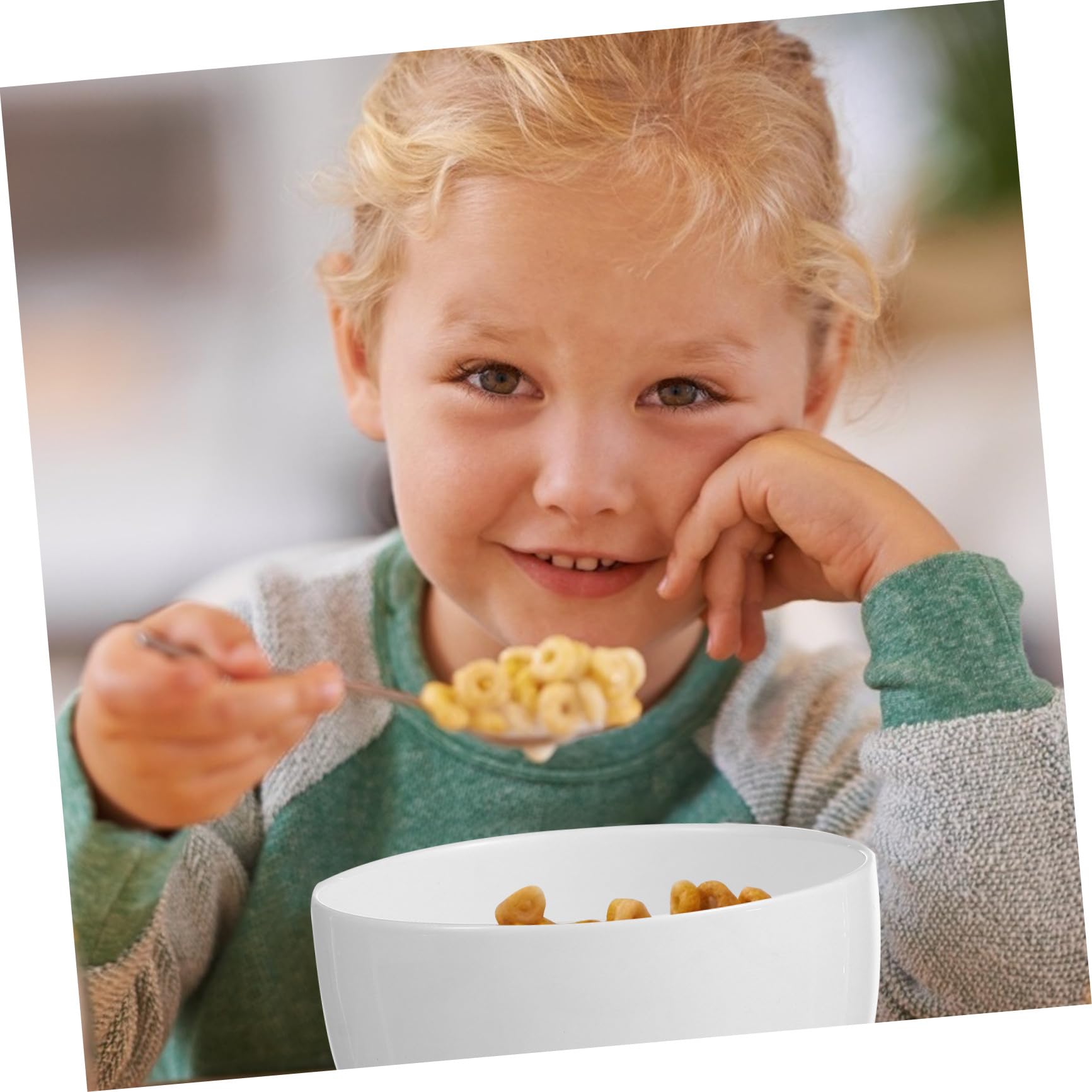 Hohopeti Weiße Keramikschüsseln Leicht zu Reinigen mit Glatter Oberfläche 4 Stück Modisches Design für Reis und Suppe für Vielseitigen Gebrauch in Küche