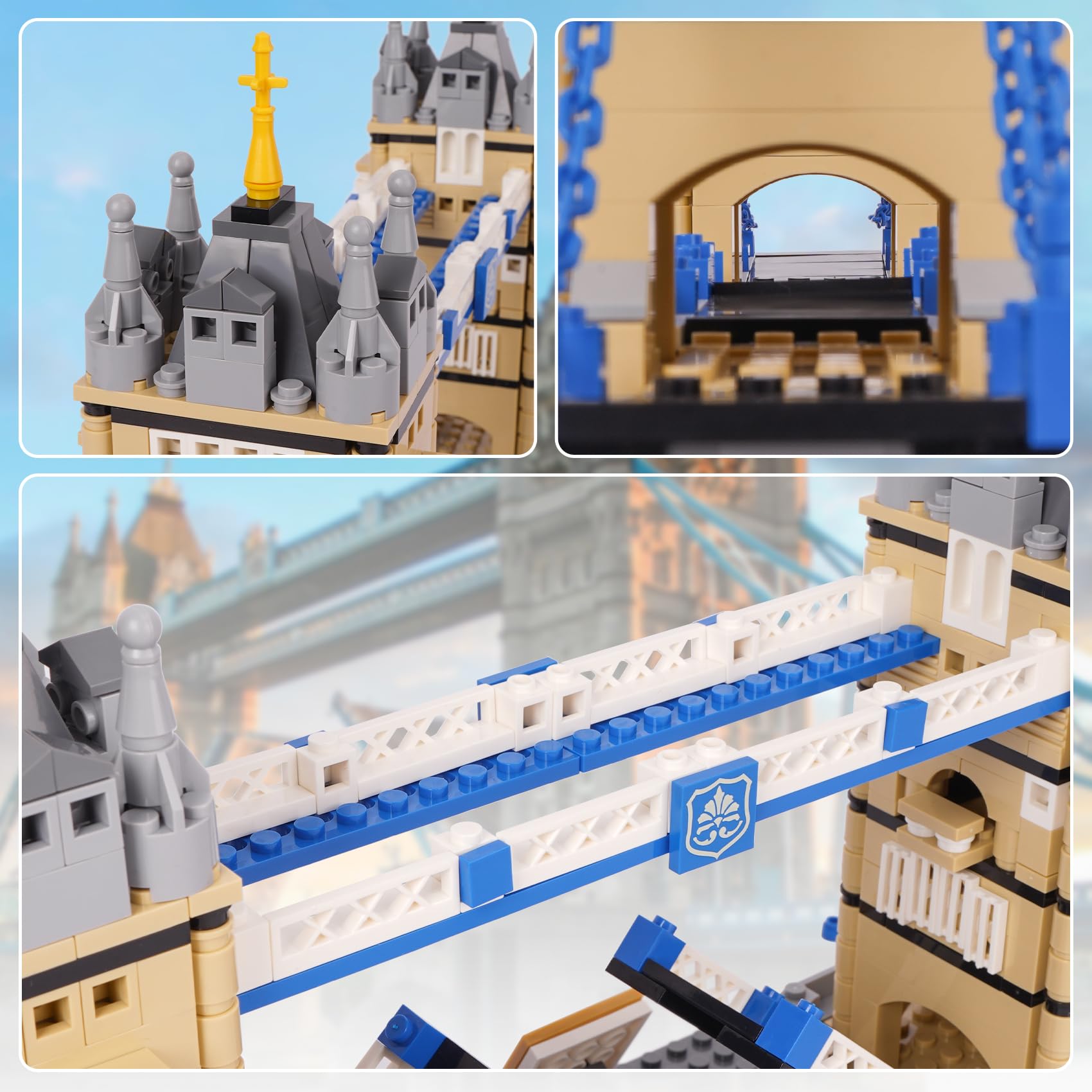 Oichy Tower Bridge Building Toys Architecture Building Block London Tower Bridge Model World Famous Landmark Construction Sets for Collection and Decoration (969pcs) - Image 3