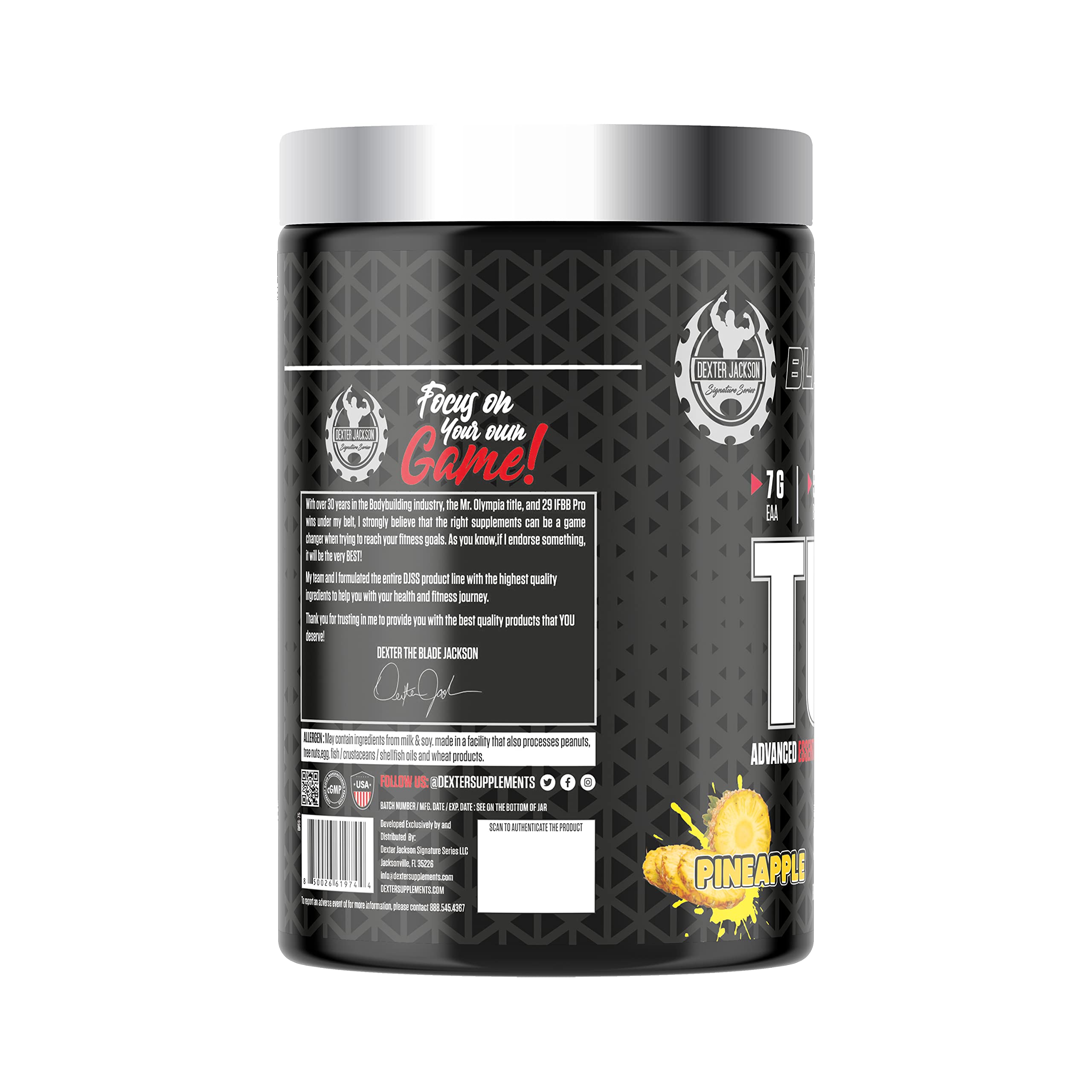 Dexter Jackson Black Series Turbo EAA | Advanced Essential Amino Acids with Ashwagandha | Maximize Muscle Gains | Improve Exercise Performance | Pineapple Flavor | 30 Servings, 345g — Amazon image 2