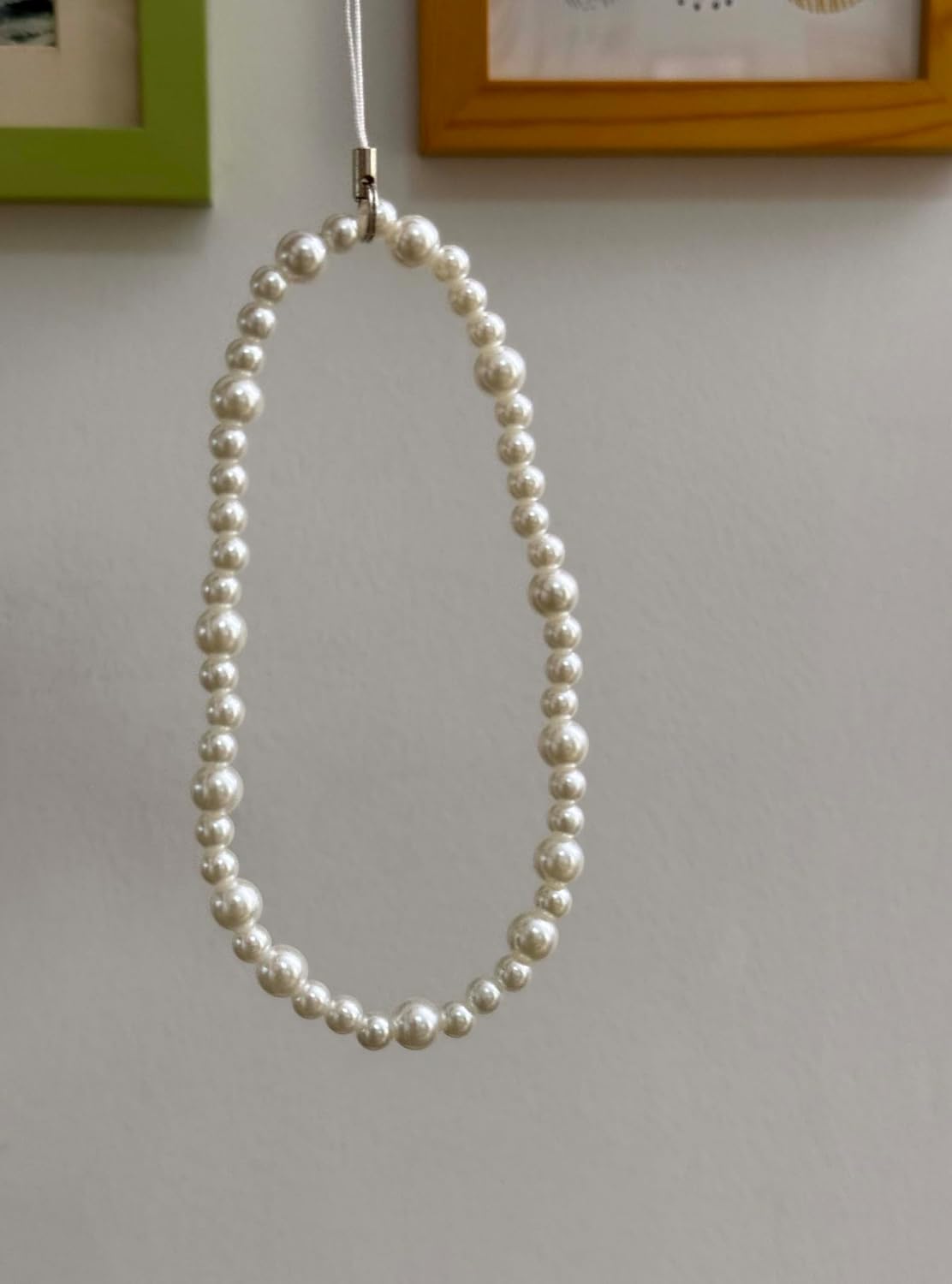 Beaded Phone Charm Cute Fixed Beads Pearl Wristlet Chain Camera Wrist Strap CarKey Lanyard