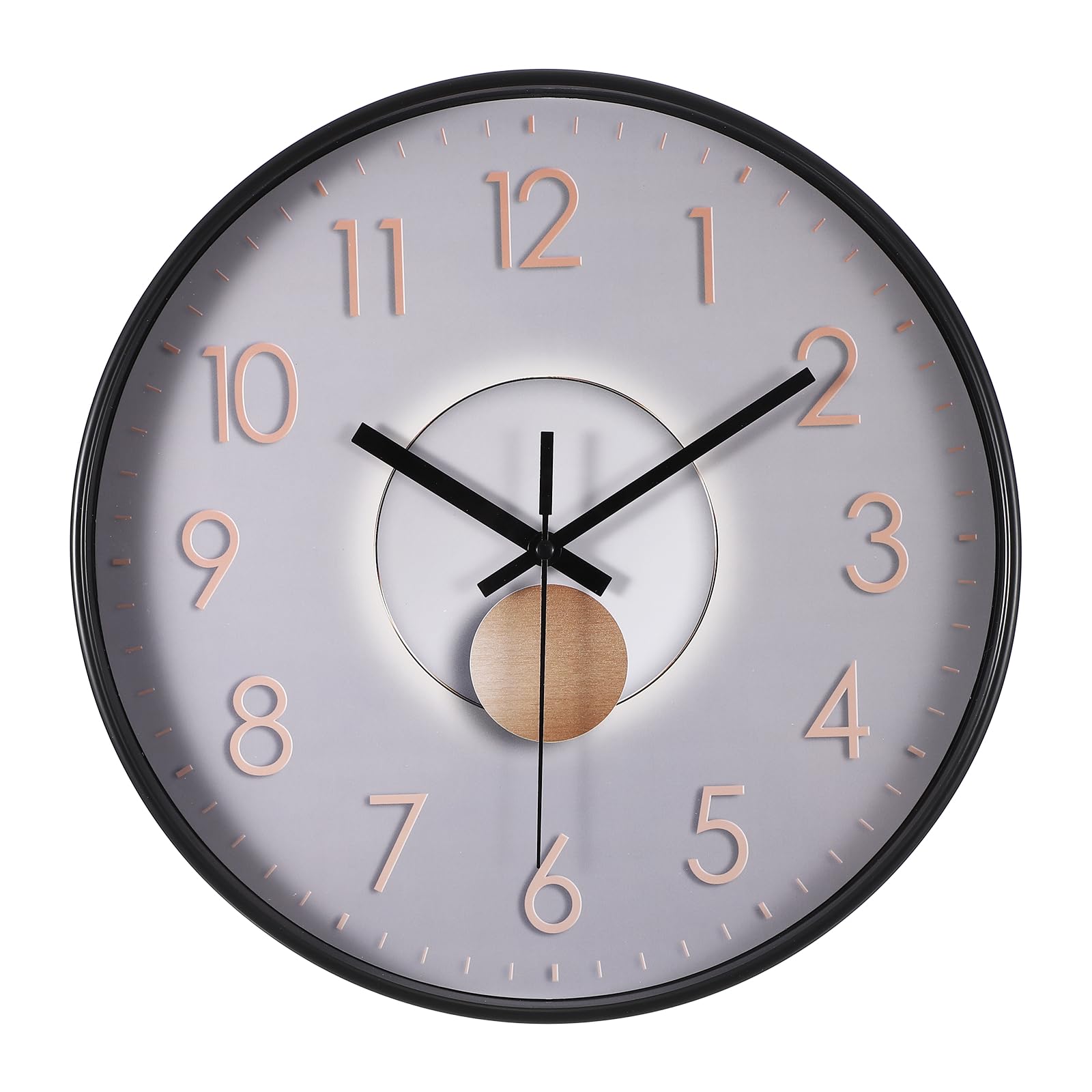 PATIKIL 12 Inch Modern Wall Clock, Silent Non-Ticking Wall Clocks Sweep Mechanism Battery Operated Modern Style for Office Home Living Room Kitchen Decoration, Silver Gray