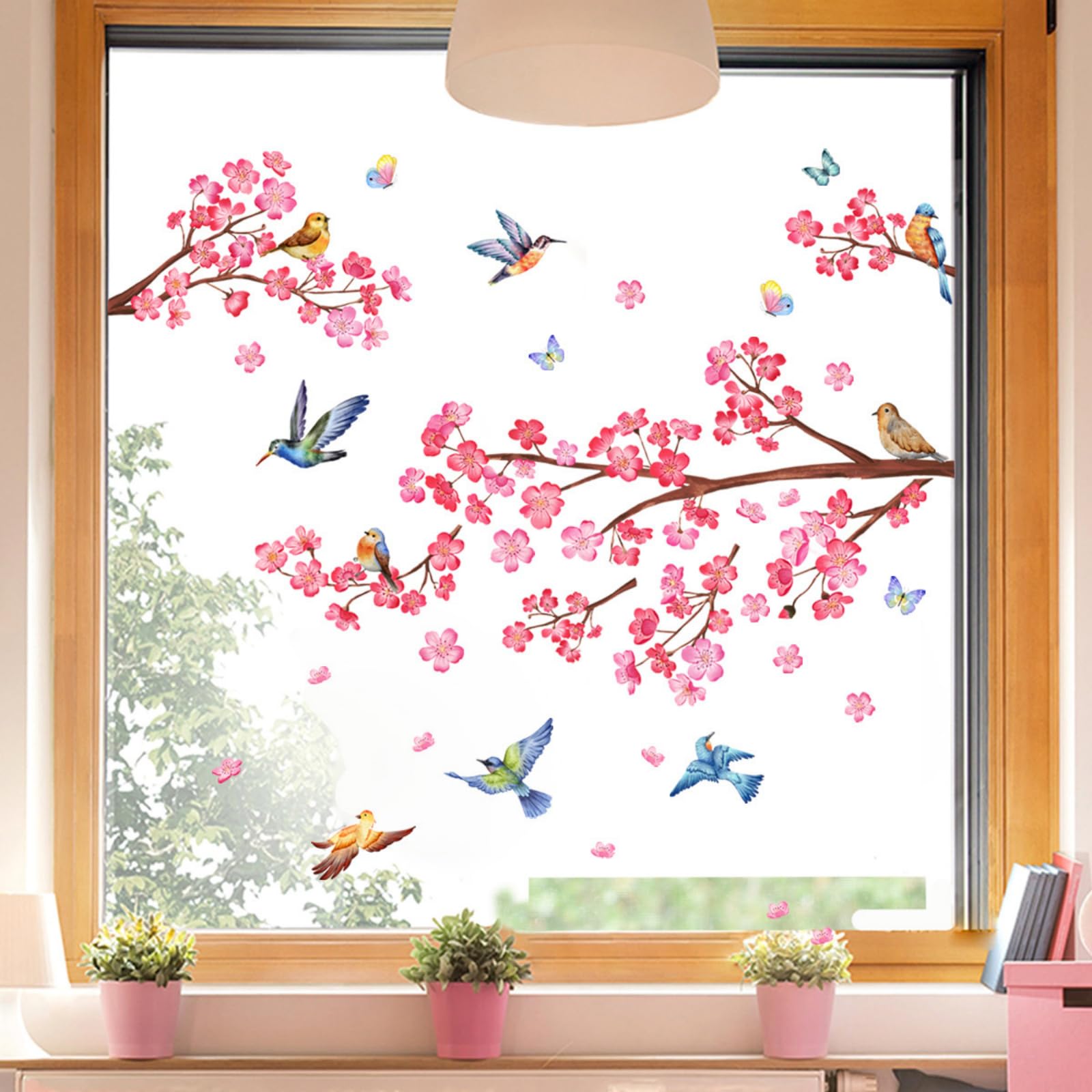 Adesivi Fiori Per Finestre - Decorazioni Primaverili Rimovibili E Riutilizzabili - Foto 2