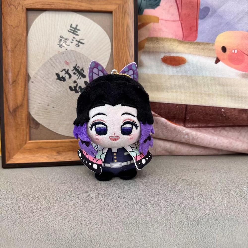 Xinchangda Kochou Shinobu Peluche Ciondolo Kanroji Mitsuri Figura morbida 10 cm Iguro Obanai Figura farcita Carino Anime Portachiavi Zaino Decorazione