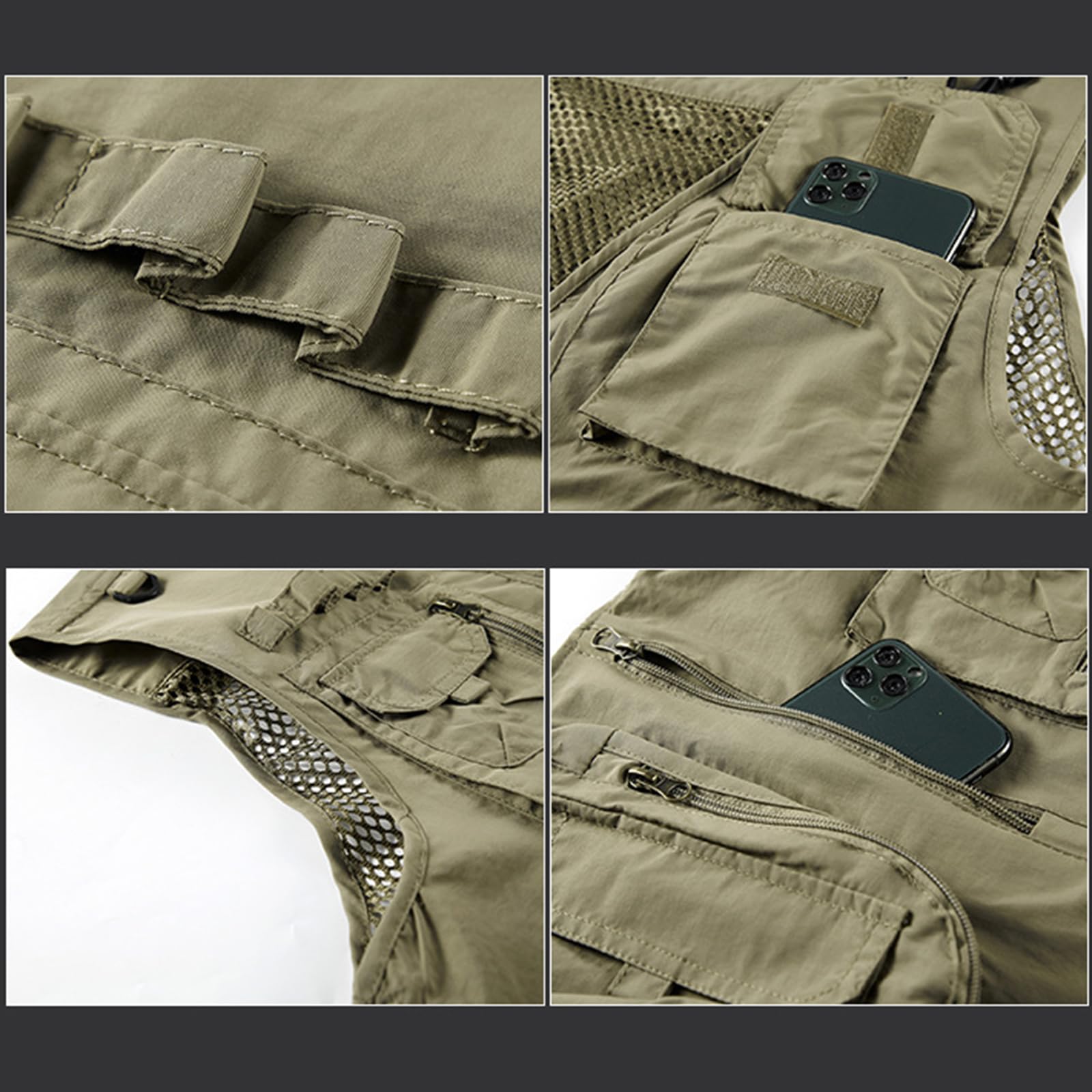 Amazon.co.jp: 男女兼用アウトドアフィッシングベスト、通気性、マルチ