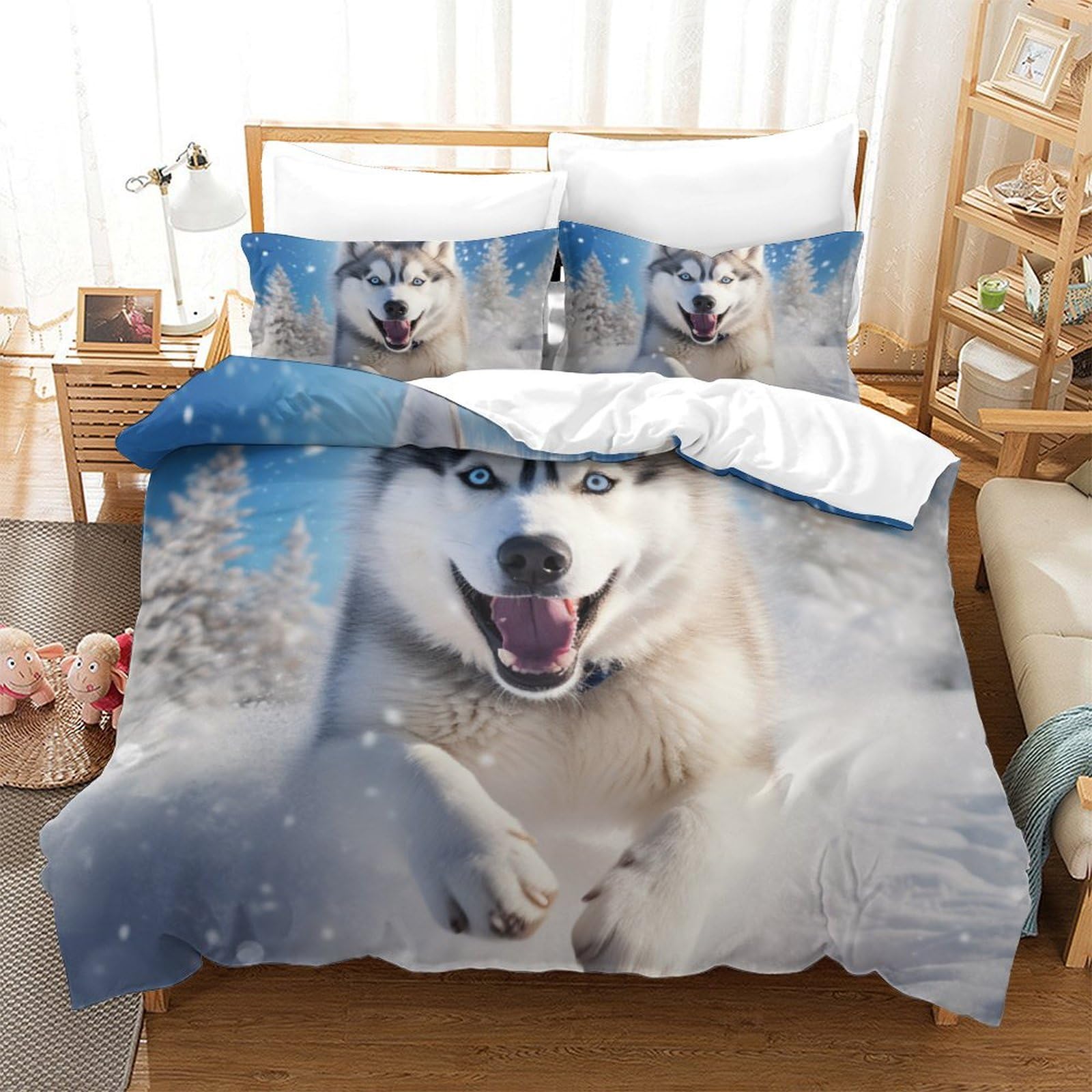 Housse de couette Husky 260x220 en microfibre pour des nuits d'hiver chaleureuses