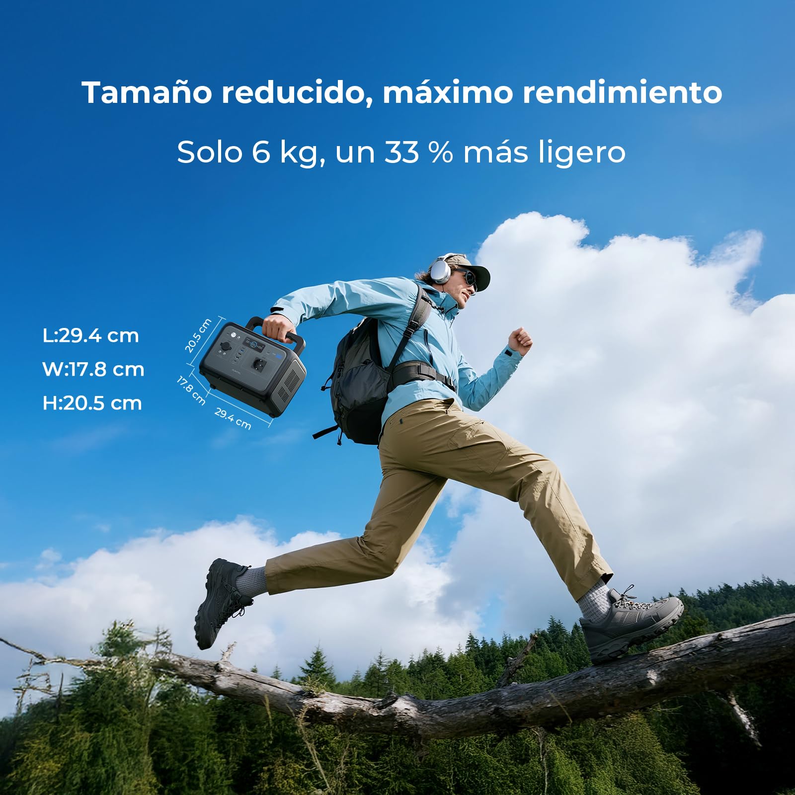 OUKITEL P800 Estación de Energía Portátil 800W con Panel 100W, Generador Solar con Batería Lifepo4 de 512 Wh, Generador con Salidas USB A Y C, Potencia Máxima de 1600 W, Carga Rápida, Portátil 6 Kg