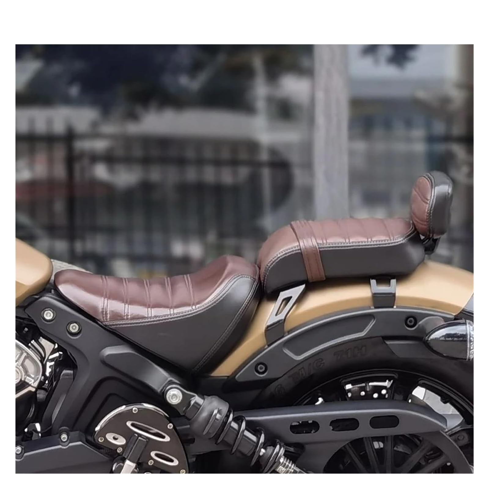 Selle Moto Siège Solo De Moto Noir/Marron, Passager/Pilote Coussin Confort
