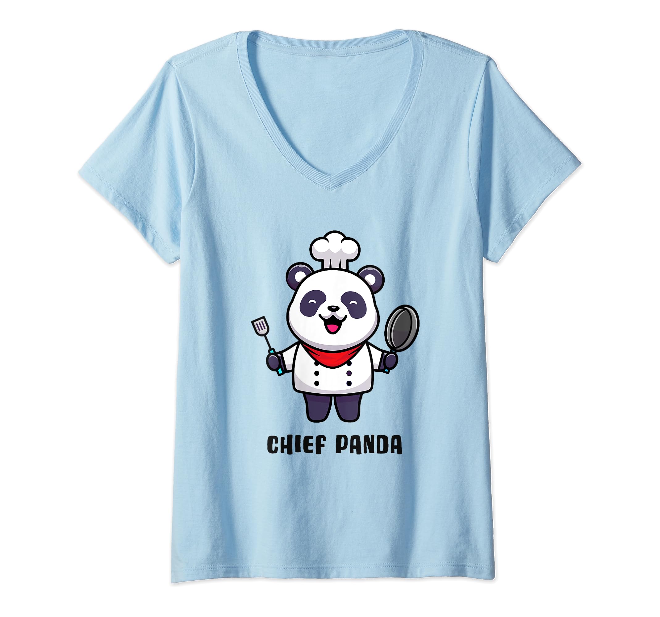 I Love Cooking. Call Me Chief Panda V-Neck T-Shirt