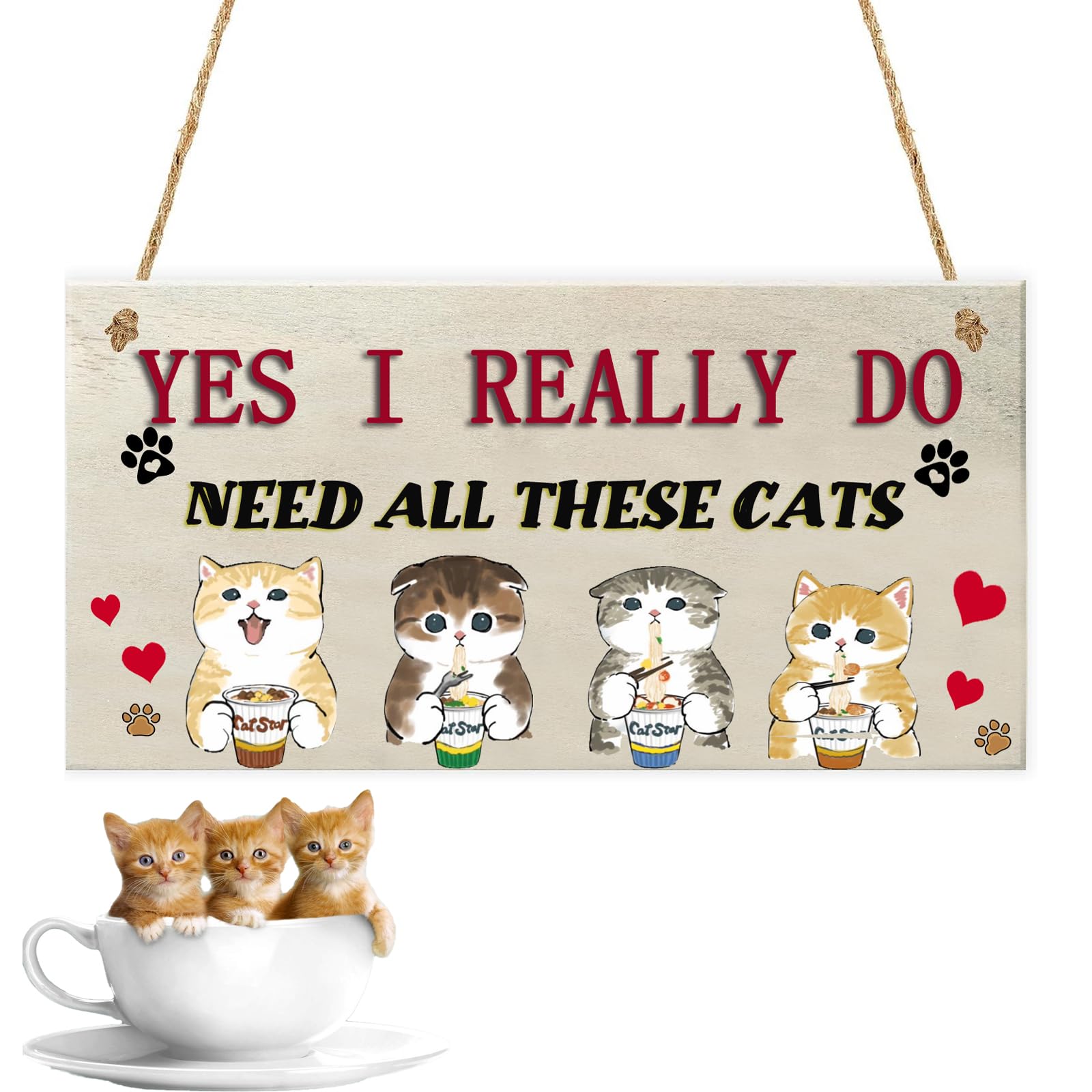 Gifts for Cat Lovers, Cats Sign, All Animal Sign Pet Novelty Gifts, Crazy Cat Lady Sign Pet Lover Gift for Halloween Party Decorations for Gifts Child Friends Kids Adults Hallowee