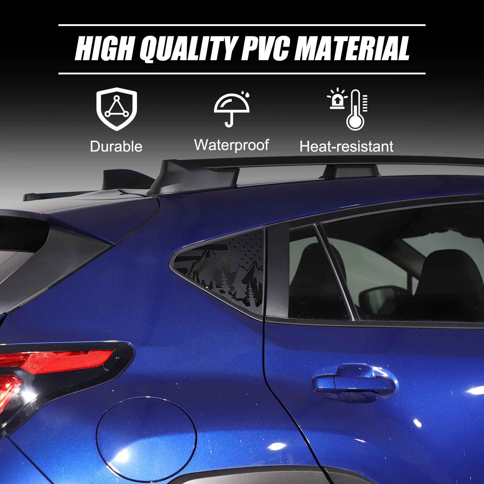 Car Rear Side Window Louver Sticker Trim Compatible with Subaru Crosstrek 2024 +?Car Louvers Rear Side Window Louvers Shutter Sticker Decorative Accessories