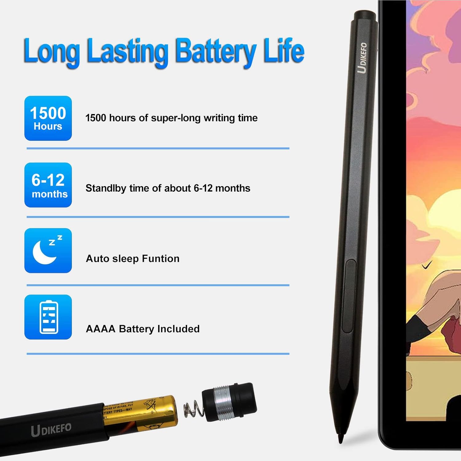 Pen for Surface, Official Authorized Pen for Microsoft Surface,Palm Rejection 1024 Pressure,Compatible with Microsoft Surface Pro 8/X/7/6/5/4/3/ go 2 3 4/Book 4 3 2 1/Laptop 4 3 2 1,Studio2/1