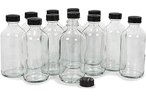 Vivaplex 8 oz Glass Bottles with Airtight Lids