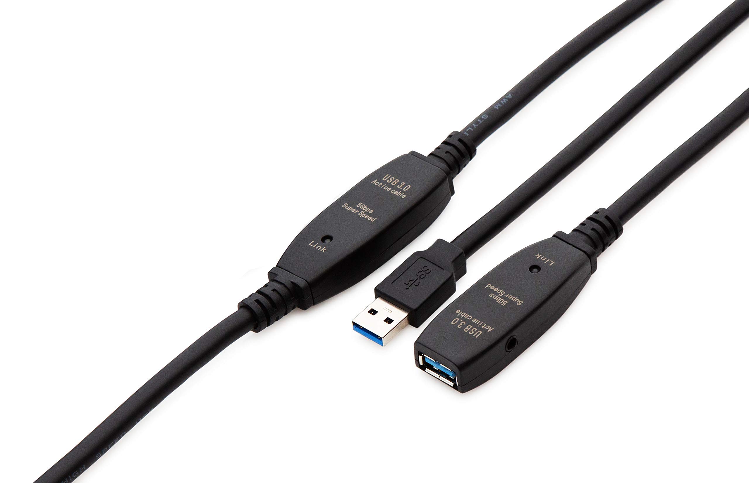MutecPower 2.0 and 3.0 USB Active Cables USB Negro adaptador de cable