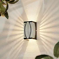 Arandela Externa Luminária de Parede Muro +Led MF180 (Preto (Branco Quente))