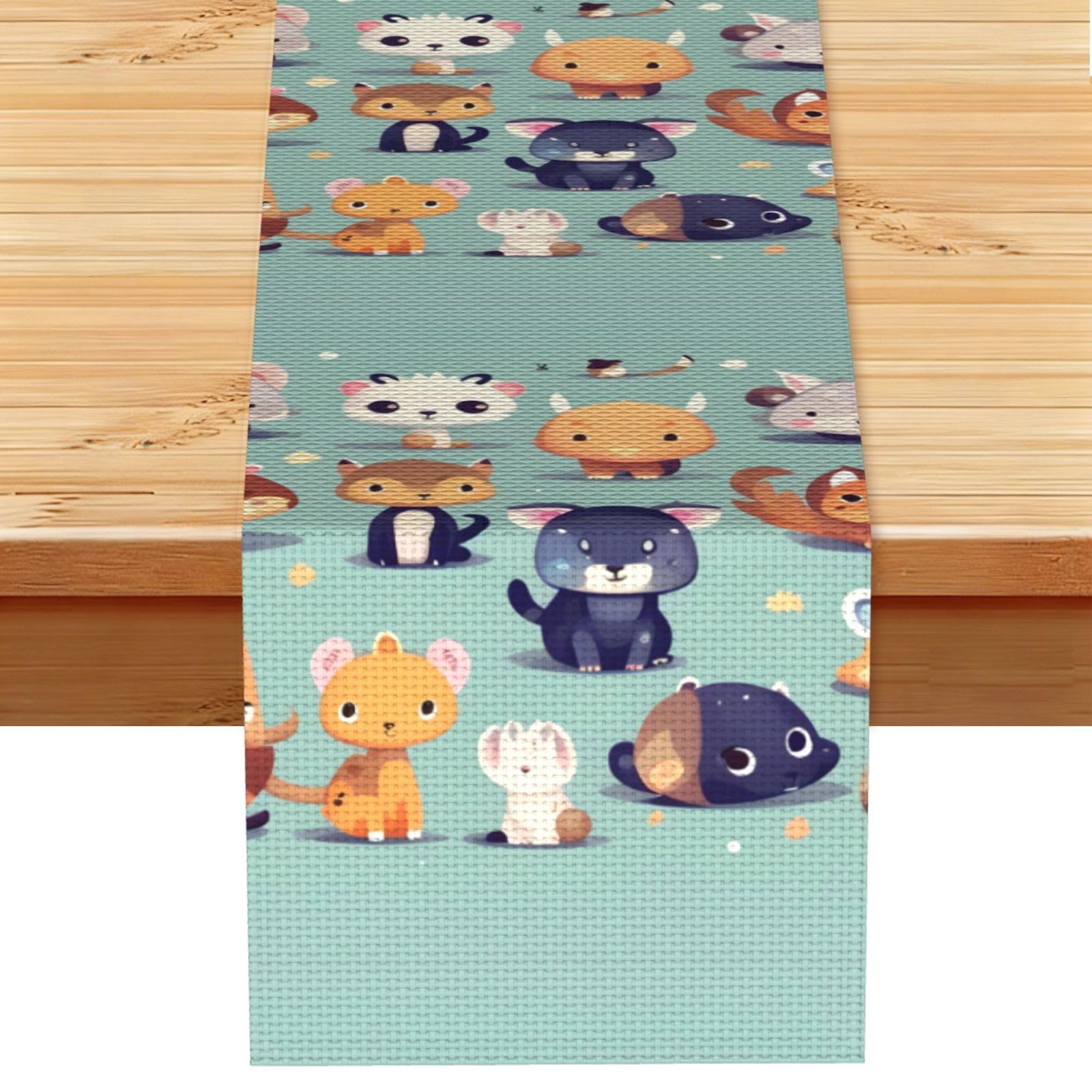 Cute little animals Table Runner 13x72 Inch Dining Decor