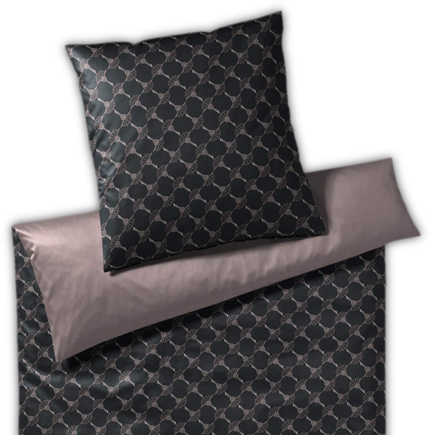 Joop! Pościel Cornflower Double 4083 | kolor 9 błyszczący czarny (Shiny Black) - 200 x 220 cm
