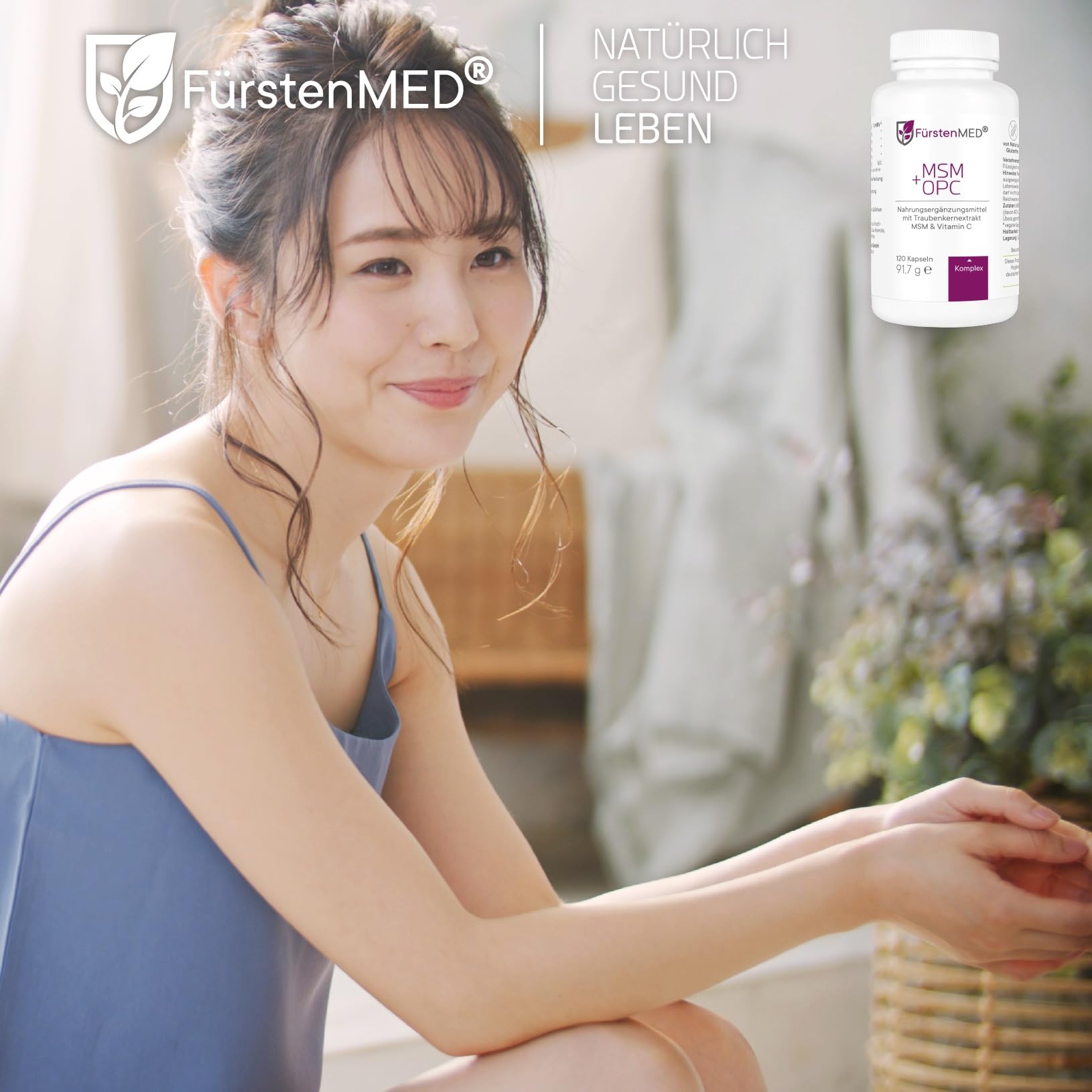 FürstenMED® MSM + OPC Kapseln Hochdosiert mit 1710mg MSM Pulver + 180mg OPC & Vitamin C (aus Acerola) pro Tagesdosis - 120 Kapseln, Vegan, Laborgeprüft & Ohne Zusatzstoffe