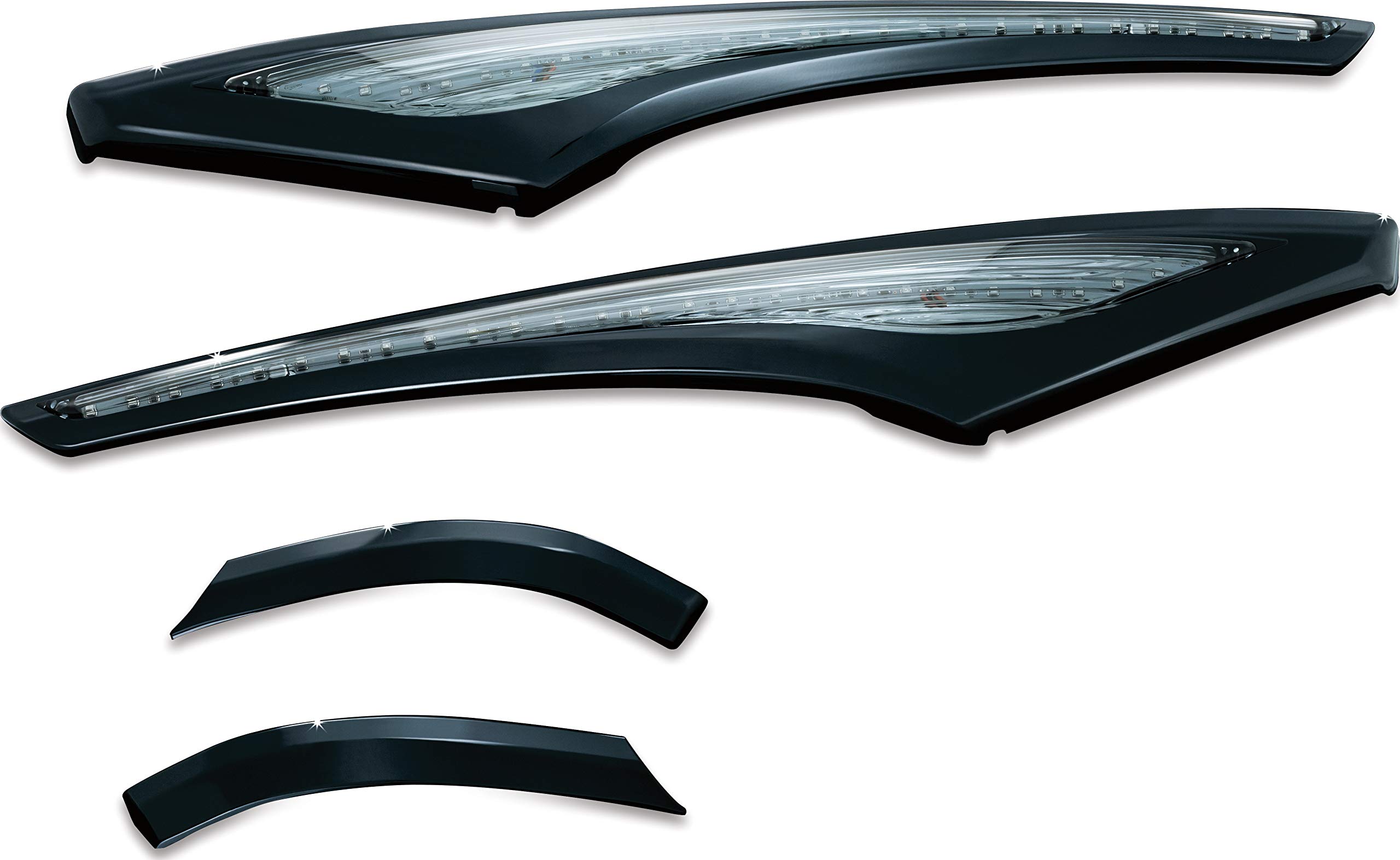 3249 Motorcycle Lighting Accessory: LED Saddlebag Accent Swoops with Smoke Lenses for 2012-17 Honda Gold Wing GL1800 & F6B Motorcycles, Gloss Black, 1 Pair