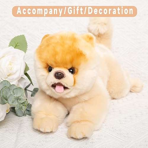 Miniatura 5 de Perro de peluche de Pomerania, de 16 pulgadas, cachorro de peluche, realista, lindo, regalo para niñas y niños con caja