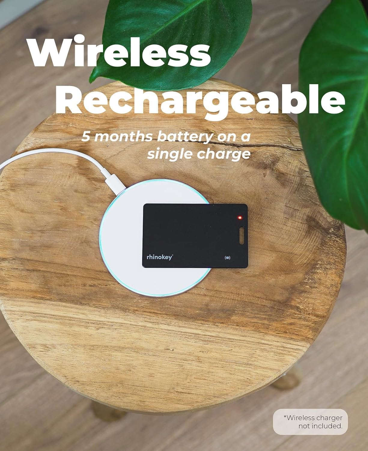 Rhinokey Carte de suivi de portefeuille Android, fonctionne avec Google Find Hub, carte de suivi rechargeable ultra fine de 1,8 mm, taille carte de crédit, traqueur Bluetooth pour portefeuille
