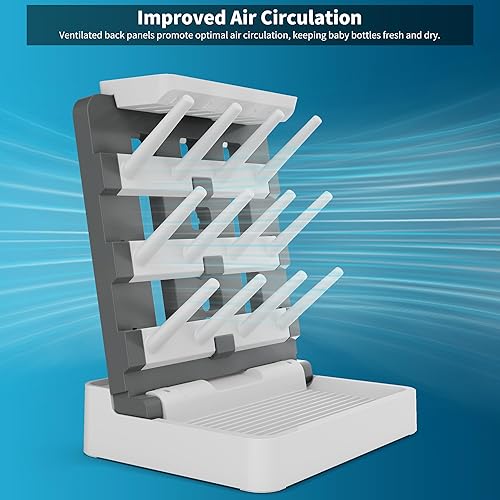 Miniatura 7 de Estante de secado de biberones, soporte vertical para secadora de biberones, estante de secado de biberones que ahorra espacio para encimera,