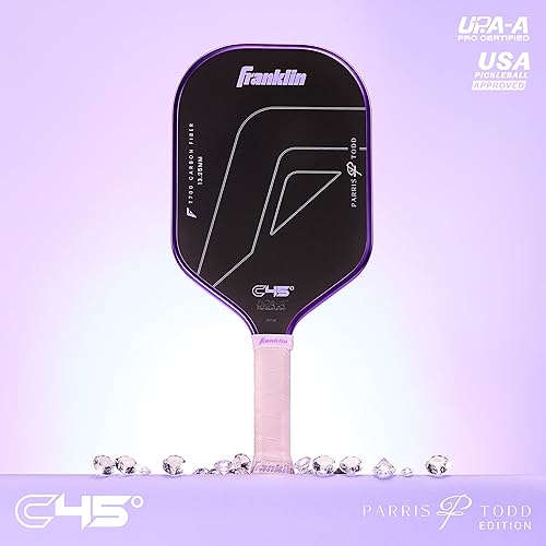 Miniatura 8 de Franklin Sports Paletas profesionales de Pickleball Serie de fibra de carbono C45 - Aprobadas oficialmente por USAP + UPA Diseño para jugadores