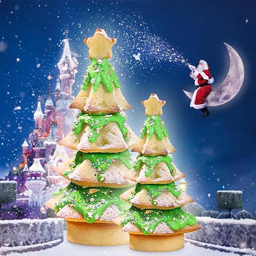 Miniatura 7 de Moldes de silicona 3D para pastel de árbol de Navidad, herramientas de horneado de pastelería, 6 cavidades, árbol de Navidad, molde de bricolaje
