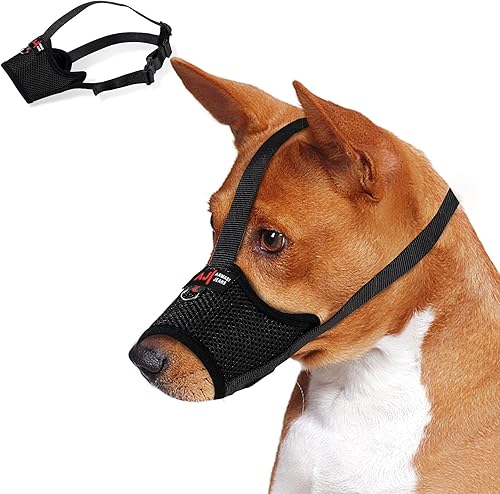 Bozal para perro, para perros pequeños, medianos y grandes, evita que el perro muerda y ladre, la longitud del bozal de perro transpirable de malla
