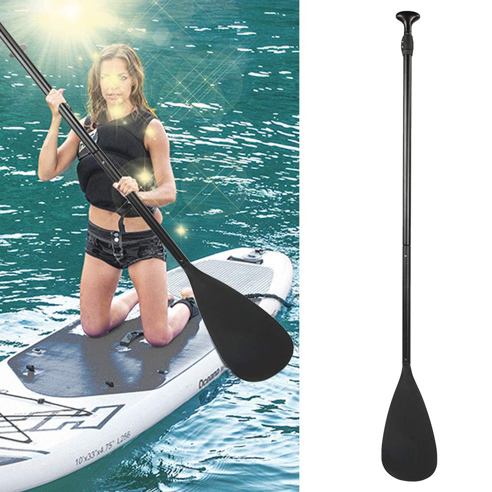 Tbest Pagaia telescopica per pagaia in Alluminio Removibile Pagaia Removibile Stand up Paddle per Kayak da Surf, Nero
