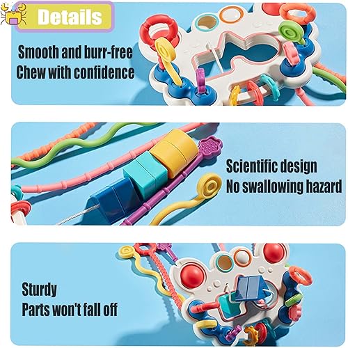 Miniatura 8 de UNTSETIR Montessori Juguetes para niños de 1 año, cubo clasificador de forma de bebé, juguetes de aprendizaje de desarrollo para bebés sensoriales