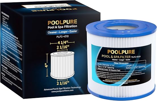 POOLPURE C-4310 Spa Filter Replaces PWW10, Filbur FC-3077, Excel Filters XLS-435, Aladdin 11003, Baleen AK-3006, Darlly 40101, Thermo Spa FL1003, SD-00260 Hot Tub Filter 1 1PACK