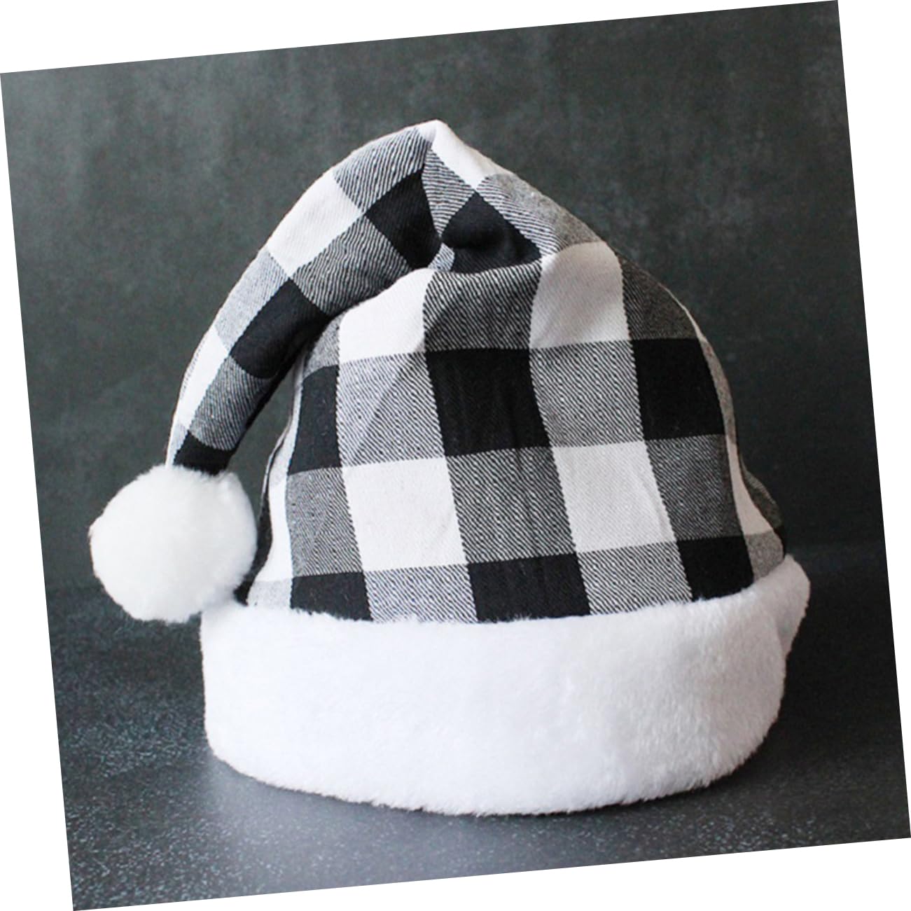 ABOOFAN Chapeau de Noël Classique Bonnet de Père Noël Accessoire pour Unisexe avec Motif à Carreaux pour Décoration et Photos