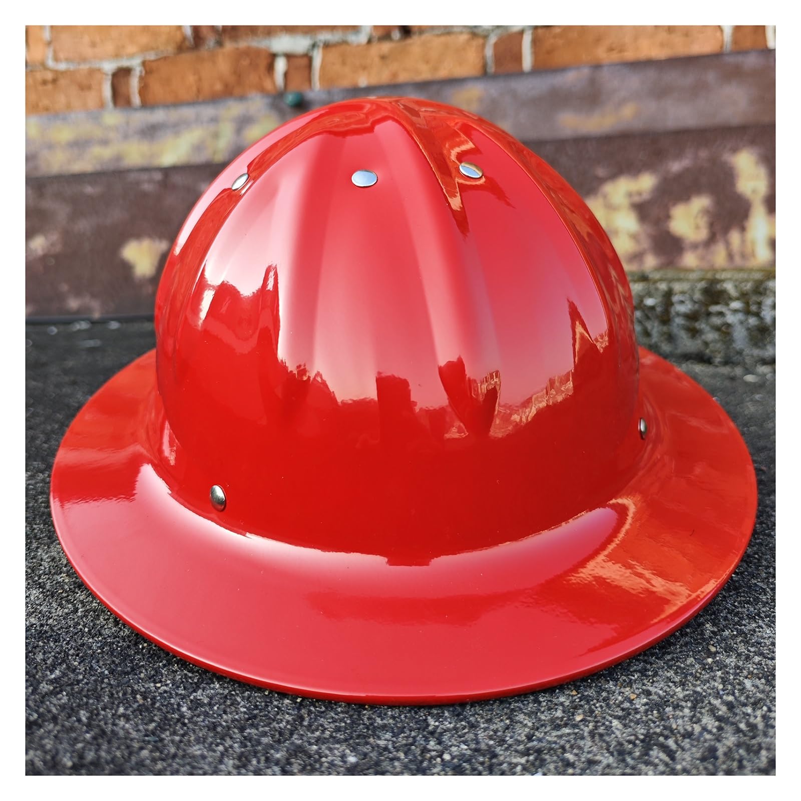 Hard Hats - Casco de aluminio de ala completa de alta resistencia con forro extraíble y borde de perilla ajustable, protección de seguridad duradera para la cabeza