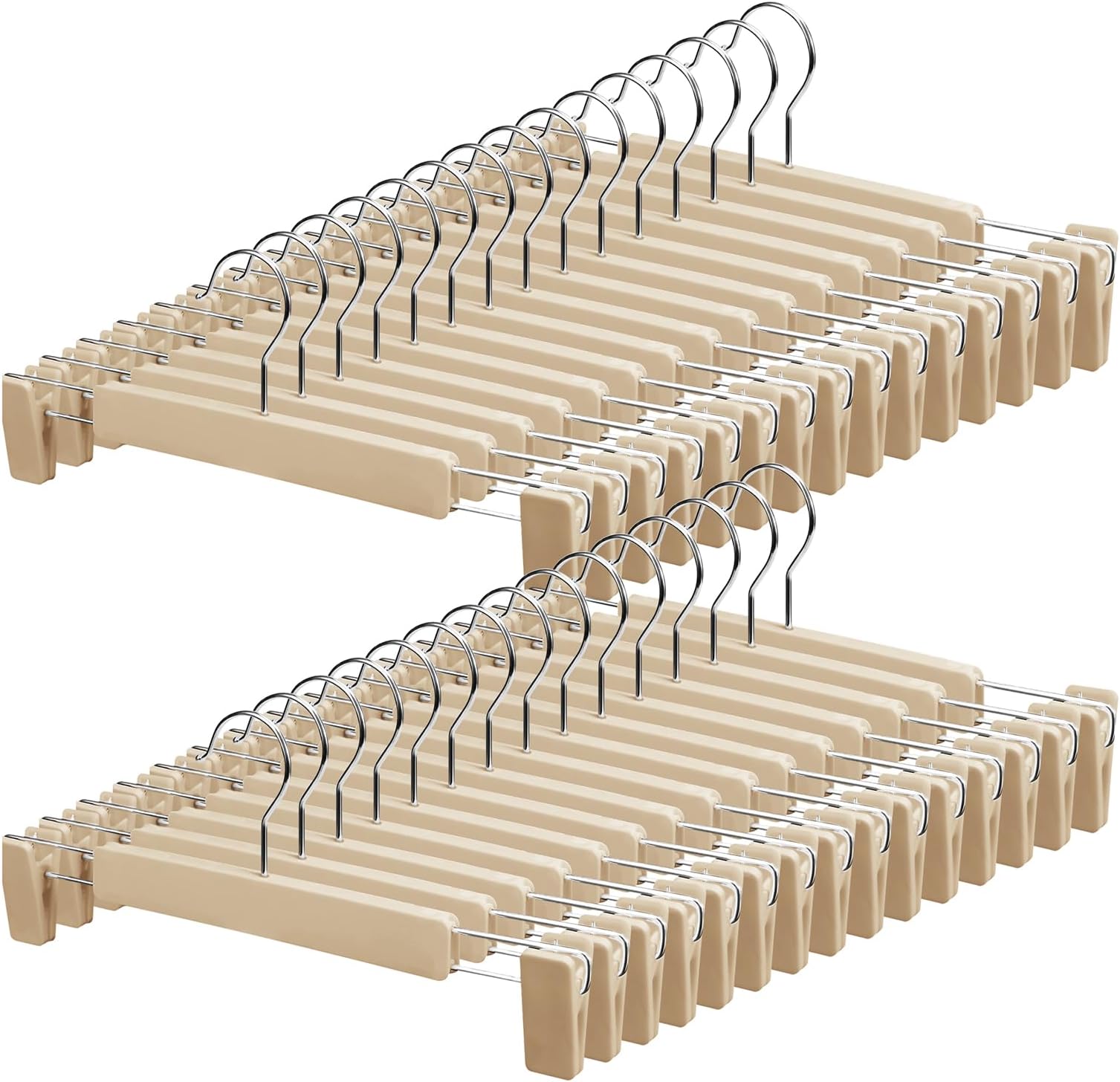 30 Pack Pants Hangers, ZOUTOG Plastic Space Saving Skirt