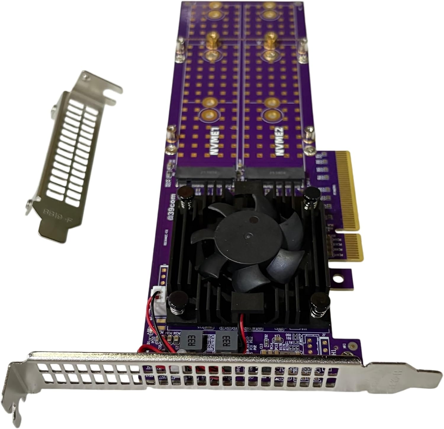 ASM2824 PCIe 3.0 x8 to 4X M.2 NVMe SSD Adapter Card with ASM2824 for Minisforum Synology ZFS TrueNAS 22110/2280/2260/2242/2230 4* M.2