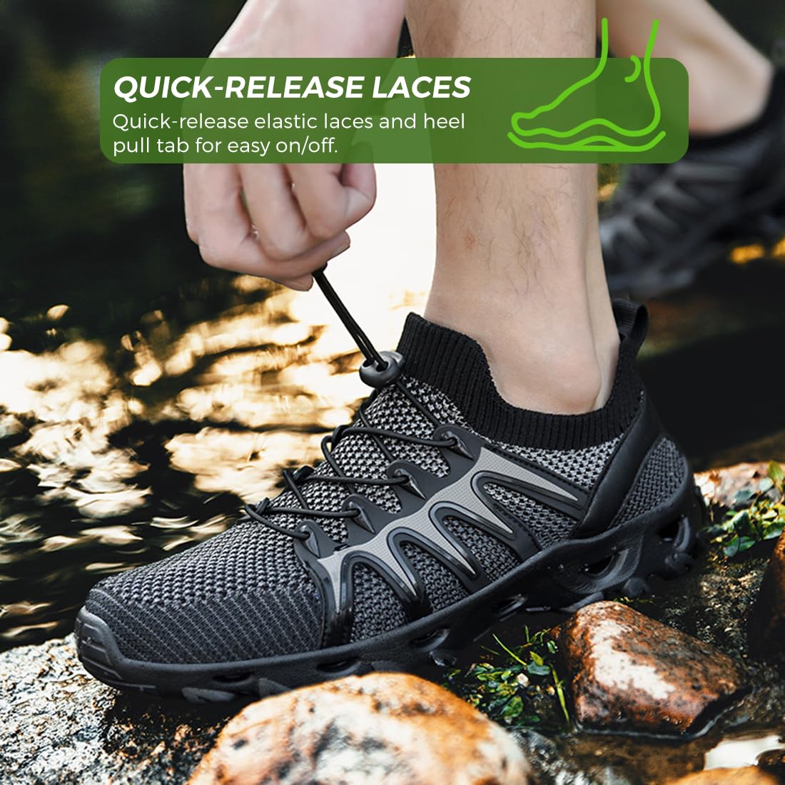 Rojeam Wasserschuhe Damen Herren Badeschuhe Outdoor Schwimmschuhe Leicht