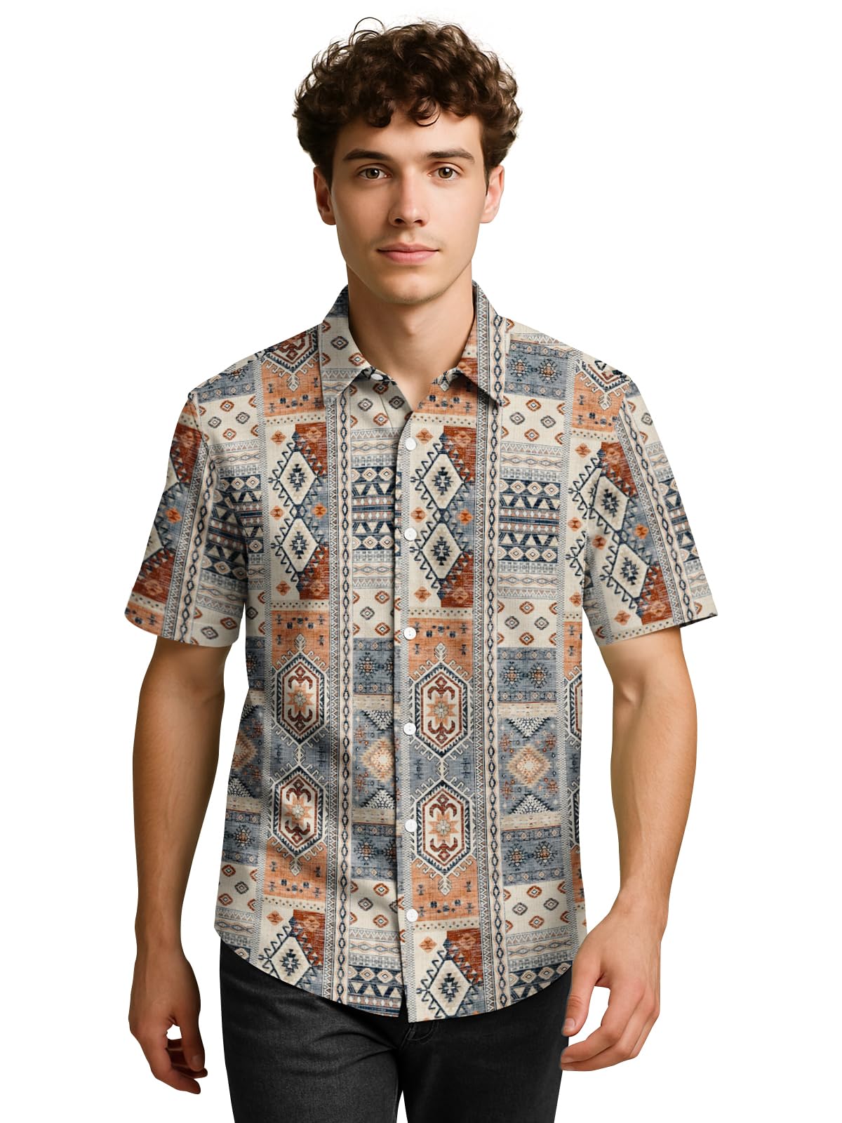 bullmer Trendy Regular Fit Cotton Blend Printed Casual Half Sleeve Shirt for Men | Stylish Mens Casual Shirts | Shirts for Men-picture-11