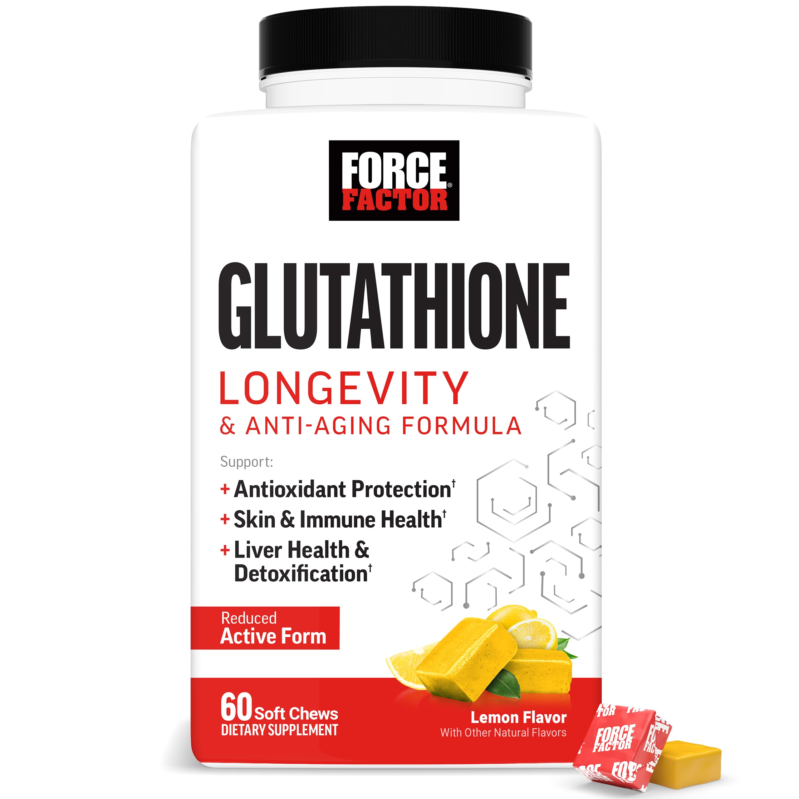 Force Factor Glutathione Supplement, 500mg Reduced Glutathione