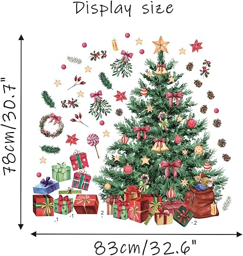 Miniatura 5 de TOARTI Adhesivo de pared de Navidad, calcomanías de pared de Feliz Navidad, calcomanías de árboles de Navidad, decoración de vacaciones, suministros