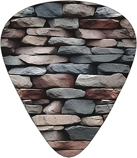 Stone Guitar Picks 12 Pack Bass Picks with Organizer Box Guitar Plectrum Includes Thin Medium Heavy Guitar Picks Ukulele Picks for Bass Acoustic Electric Guitars