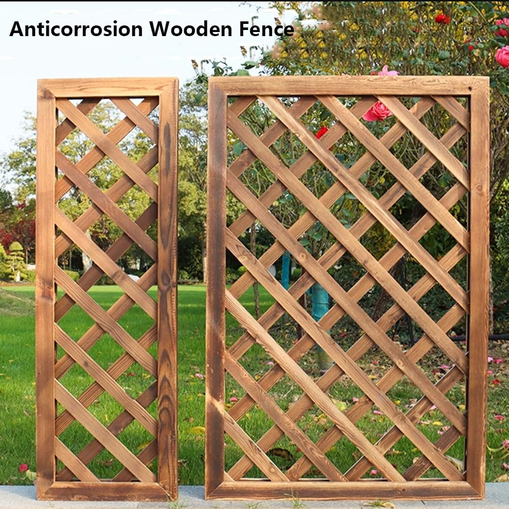 Zaun Gitter Garten Bildschirm Freistehend Mahagoni Holz Gitter Zaunpanel Raumteiler Datenschutzbildschirm Hundetor Leicht Gewölbte Unterstützung Zum Klettern Von Pflanzen(Size:50x150cm)