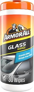 Armor All Glass Wipes for Cars - Streak-Free Auto Glass Cleaner, Safe for Tinted Windows, Removes Grime & Bugs, 30 Count
