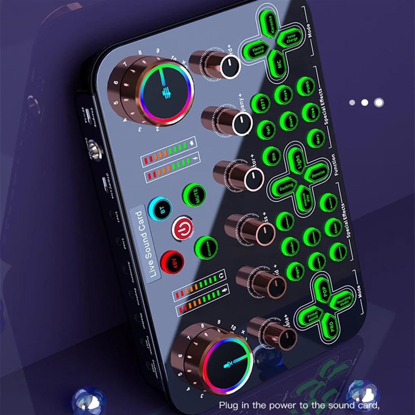 Micrófono profesional de 48V, tarjeta de sonido en vivo DJ16, mezclador de Audio de transmisión en vivo for teléfono móvil, equipo de canto K600