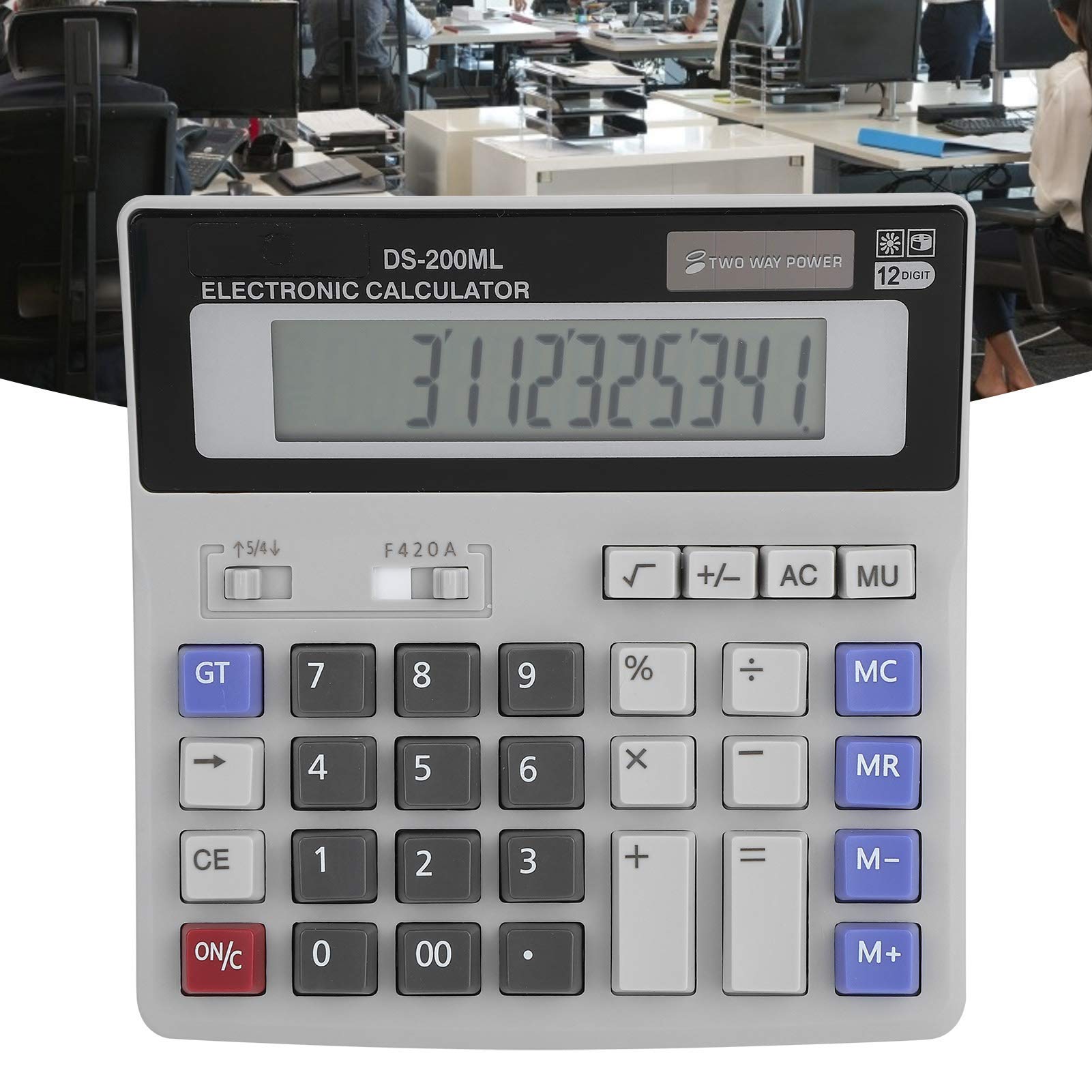 Estink Calcolatrice da Tavolo Estink, Display LCD, Alimentazione Solare