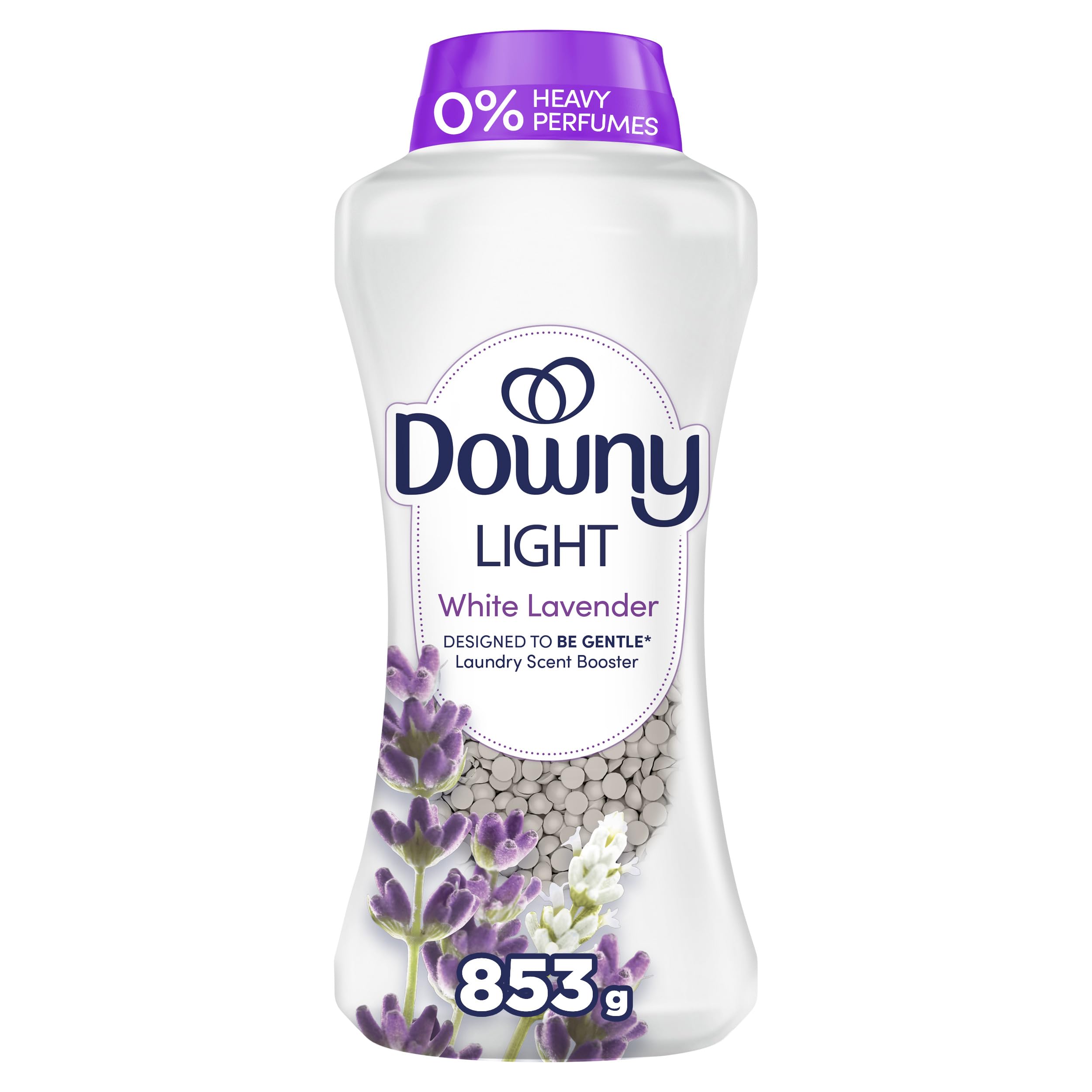 Downy Light Laundry Scent Booster Beads, White Lavender Scent, In-wash fabric beads designed to be gentle with a light boost of scent, No Heavy Perfumes, 853 Grams